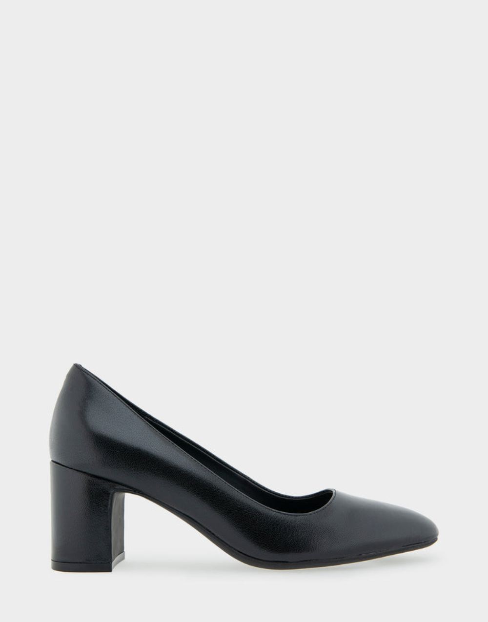 Women's | Minetta Black Leather Mid-Heel Pump