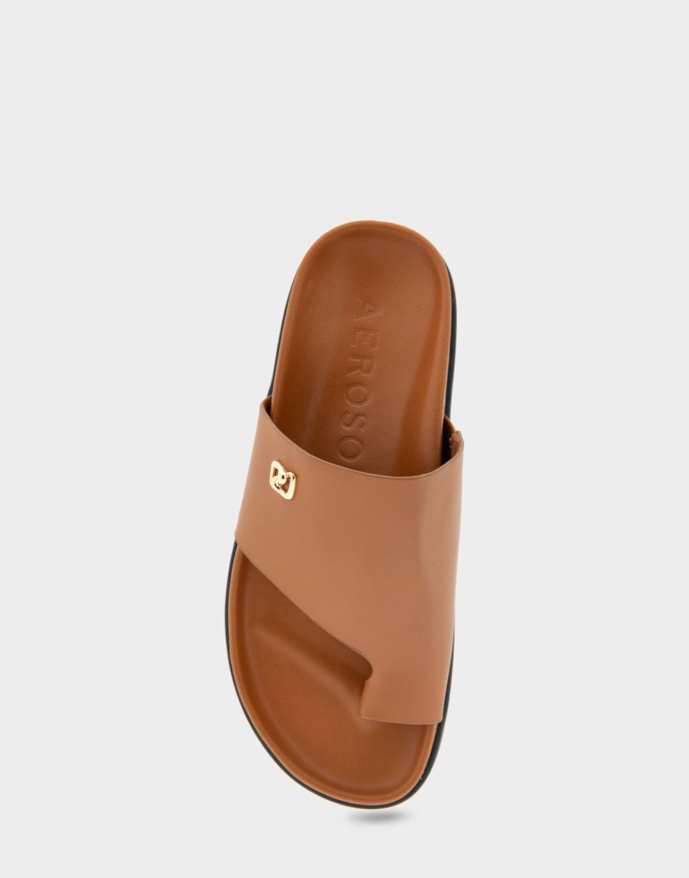 Women's | Laurel Tan Leather Hooded Toe Ring Footbed Sandal