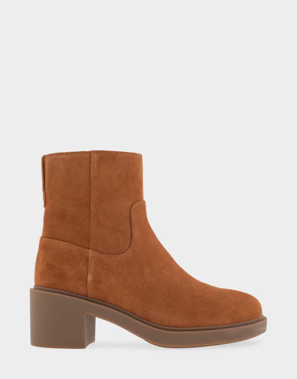 Women's | Garie Tan Genuine Suede Heeled Ankle Boot