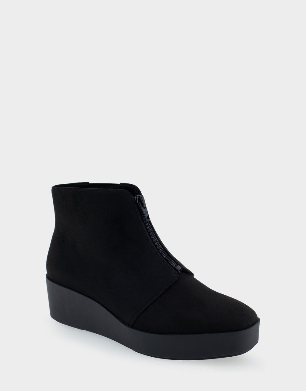 Women's | Carin Black Faux Suede Wedge Heel Ankle Boot