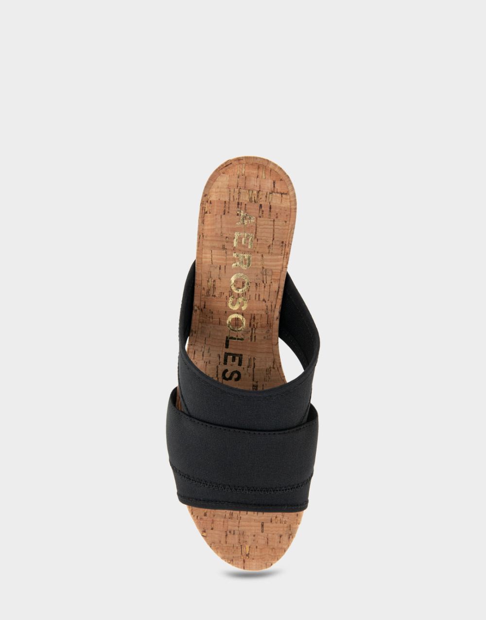 Women's | Carma Black Elastic Combo Elastic Slide Platform Sandal