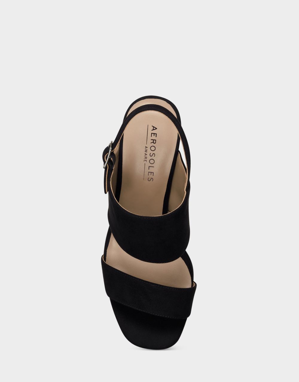 Women's | Emmex Black Faux Suede Heeled Sandal with Ankle Strap