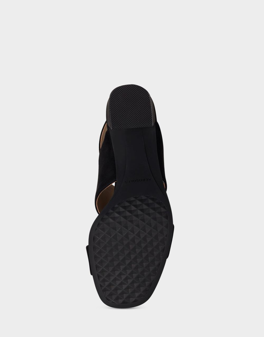 Women's | Emmex Black Faux Suede Heeled Sandal with Ankle Strap