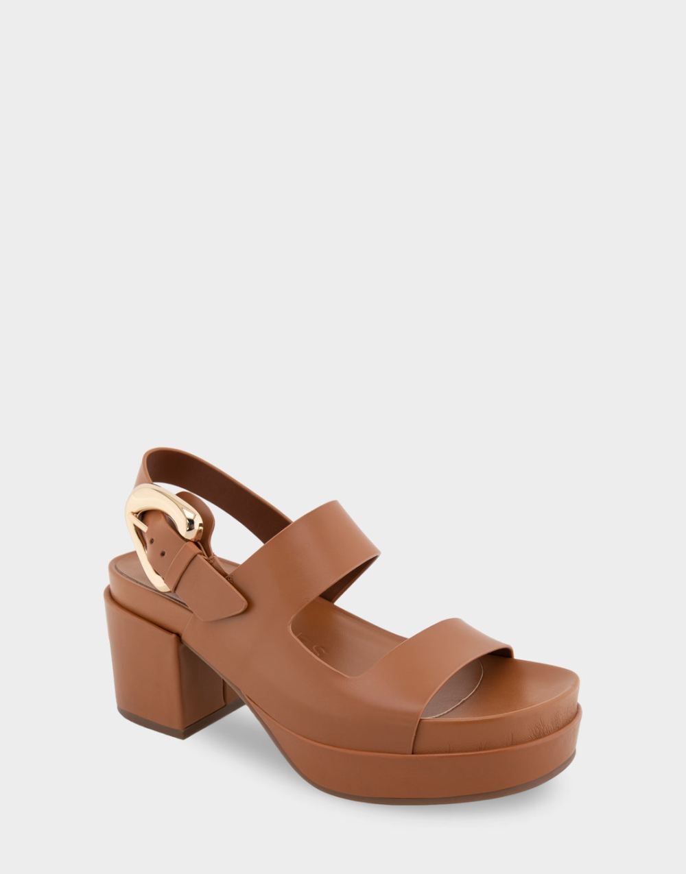 Women's | Clarkson Tan Leather Asymmetrical Molded Footbed Platform Sandal Women's | Clarkson Tan Leather Asymmetrical Molded Footbed Platform Sandal