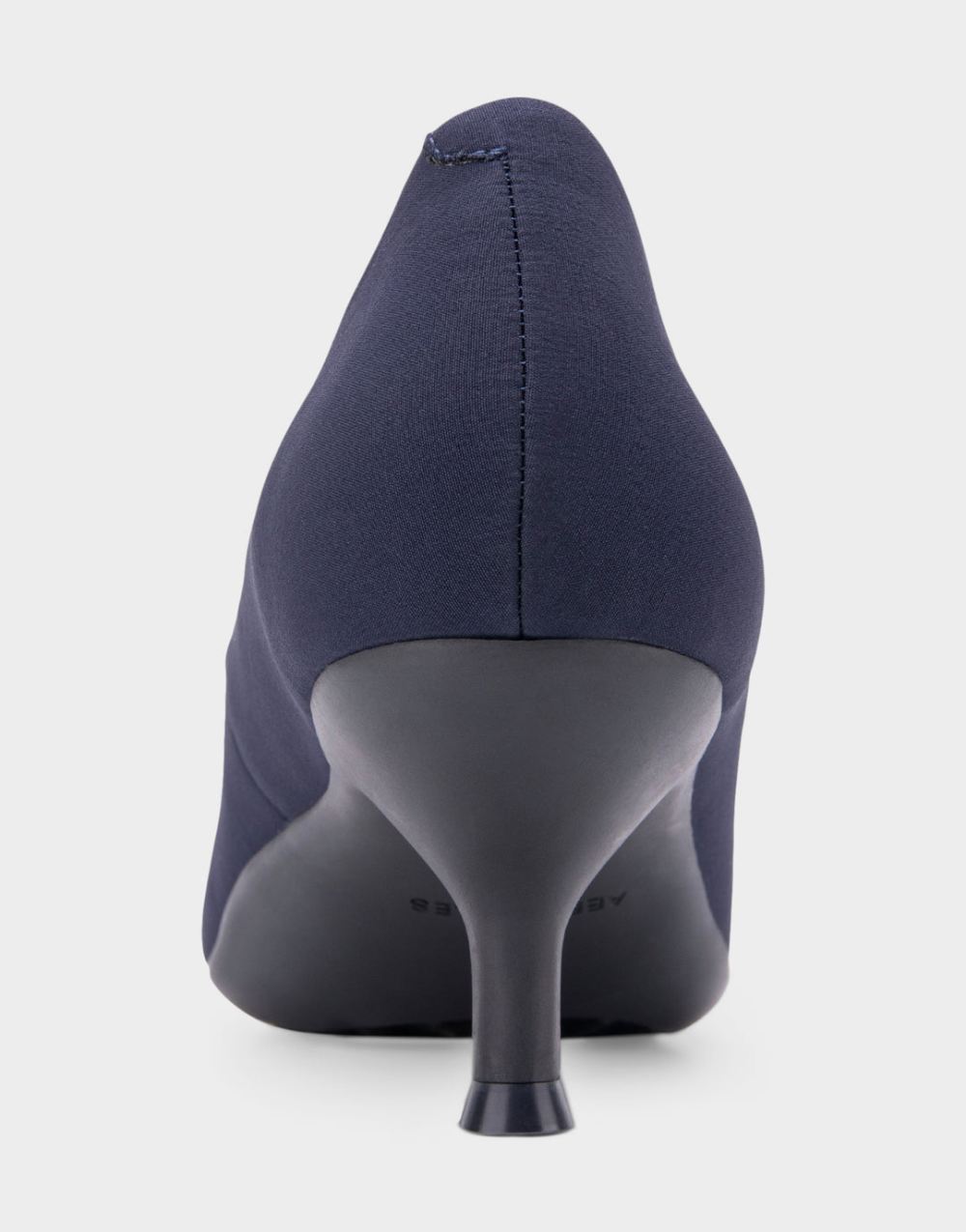 Women's | Ludlow Navy Stretch Gabardine Fabric Point Toe Kitten Heel Pump