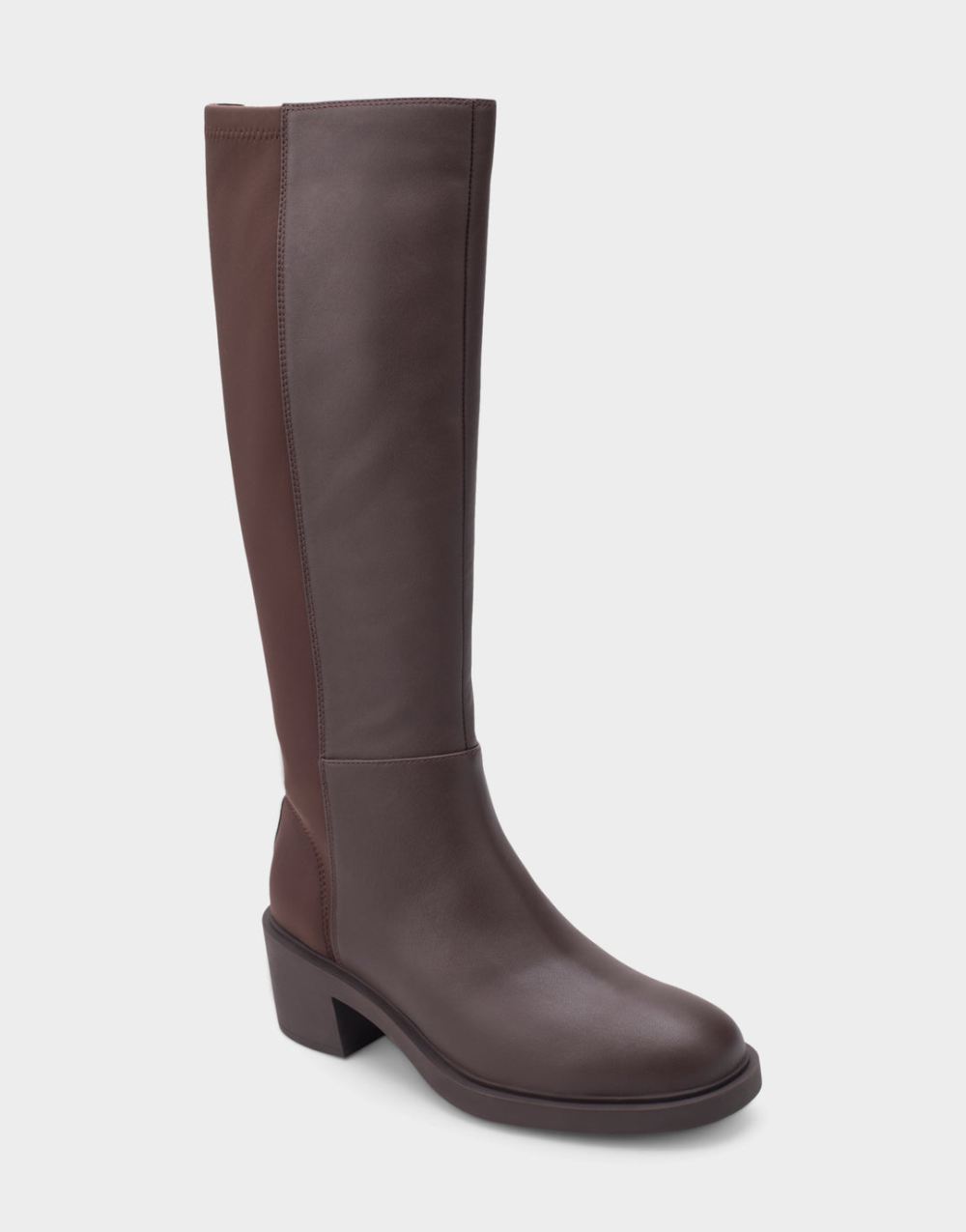 Women's | Gabicce Java Genuine Leather Block Heel Tall Shaft Boot
