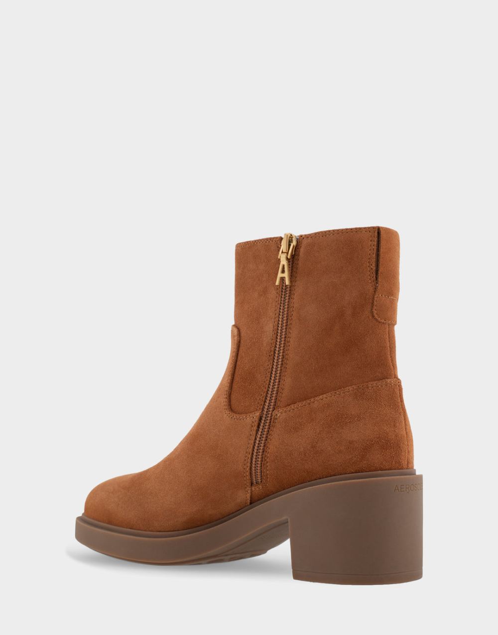 Women's | Garie Tan Genuine Suede Heeled Ankle Boot