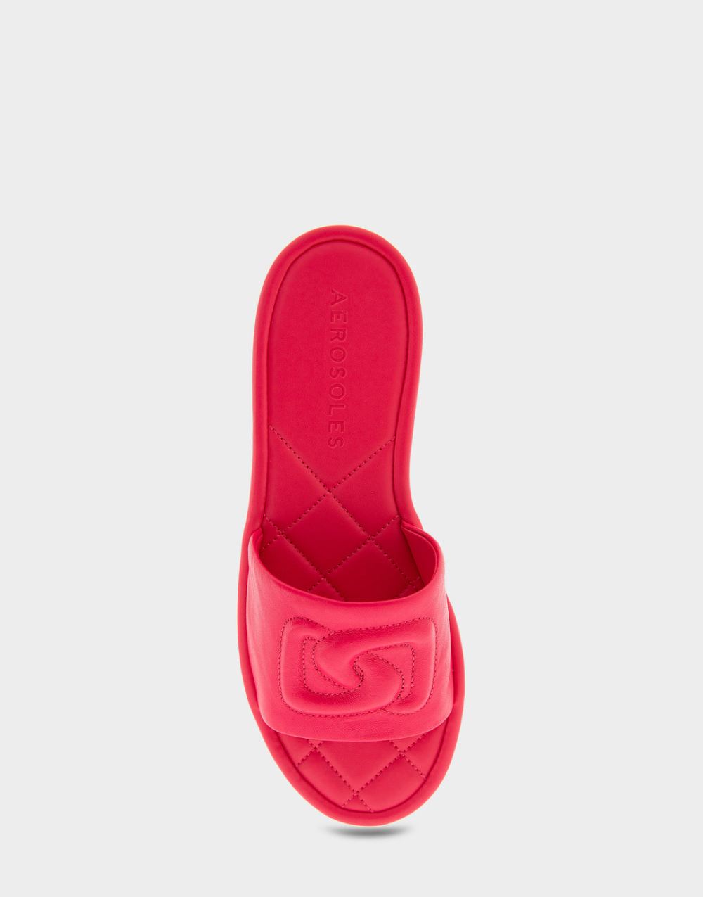 Women's | Jilda Virtual Pink Leather Debossed Chain Link Slide Sandal