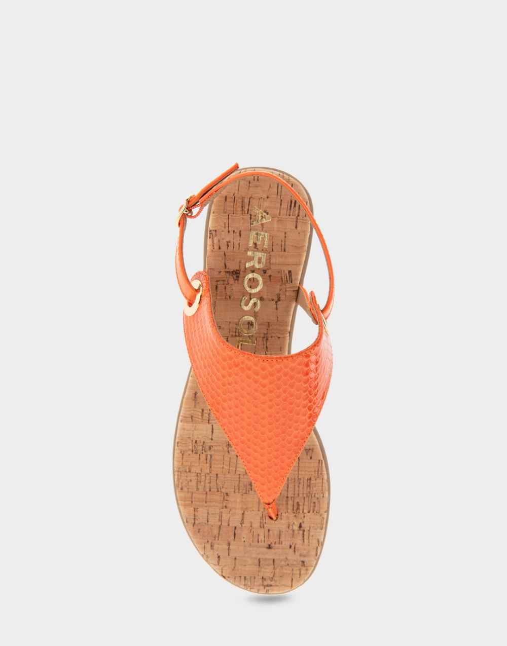 Women's | Conclusion Mandarin Snake Print Patent Faux Leather Back Strap Thong Sandal