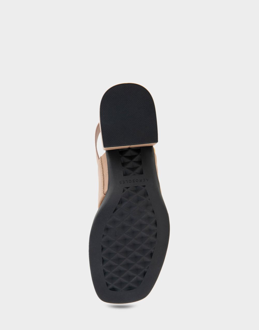 Women's | Dove Natural Faux Leather Banded Back Strap Low Block Heel Sandal