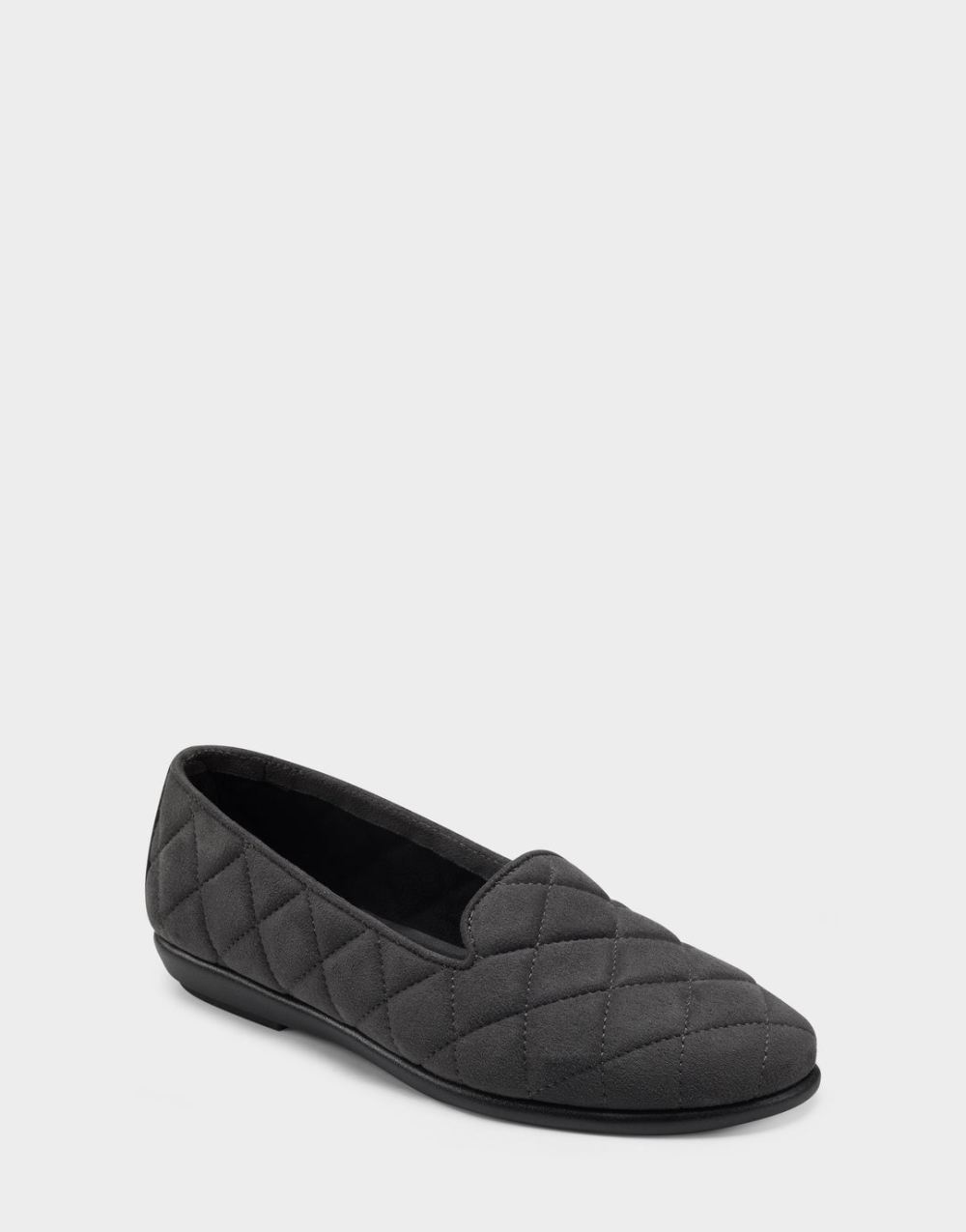 Women's | Betunia Thunder Grey Quilted Faux Suede Loafer Women's | Betunia Thunder Grey Quilted Faux Suede Loafer