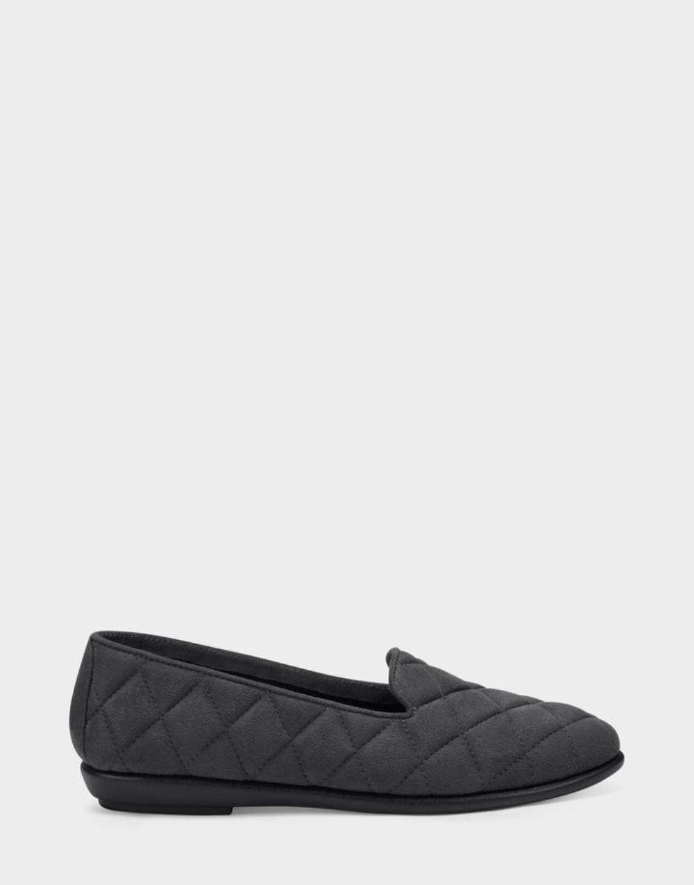 Women's | Betunia Thunder Grey Quilted Faux Suede Loafer