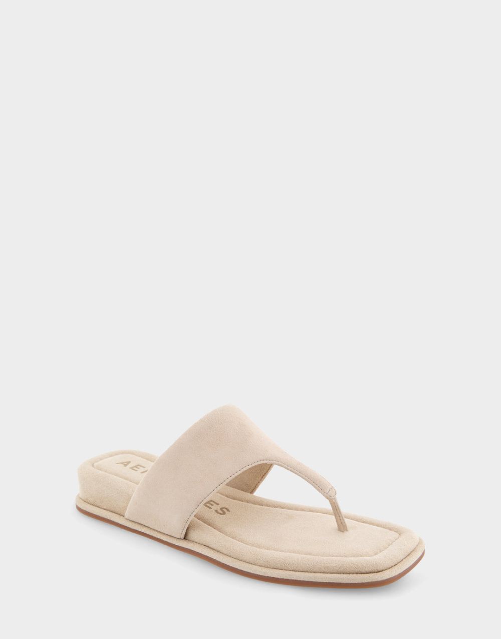Women's | Barry Pale Khaki Suede Thong Mini Wedge Sandal Women's | Barry Pale Khaki Suede Thong Mini Wedge Sandal