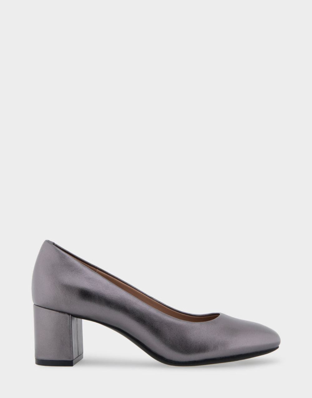 Women's | Ebel Gunmetal Metallic Genuine Leather Mid Heel Pump