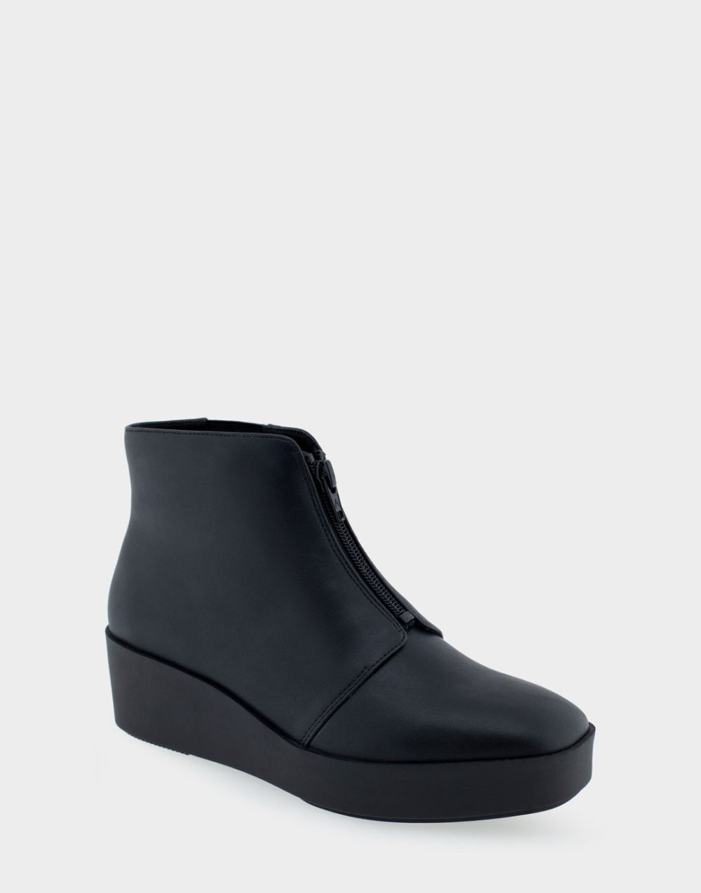 Women's | Carin Black Faux Leather Wedge Heel Ankle Boot