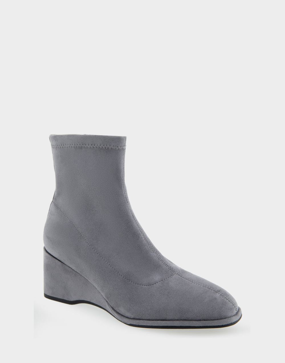 Women's | Anouk Grey Faux Suede Wedge Heel Ankle Boot