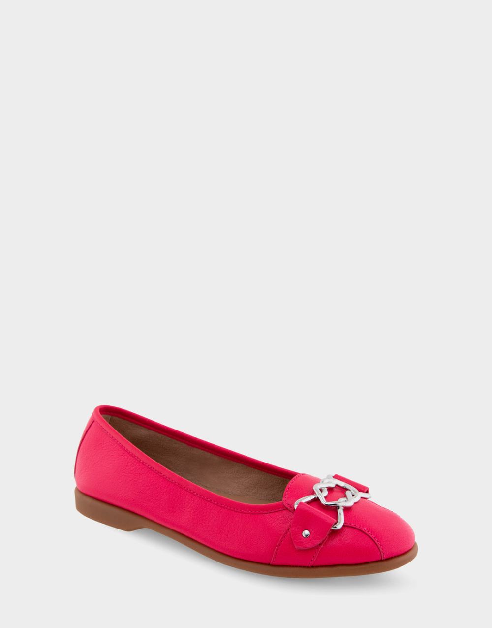 Women's | Bia Virtual Pink Leather Ornamented Flat