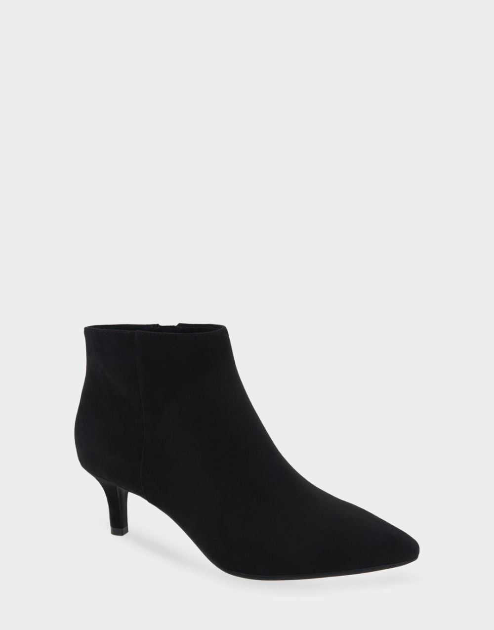 Women's | Edith Black Faux Suede Kitten Heel Ankle Boot