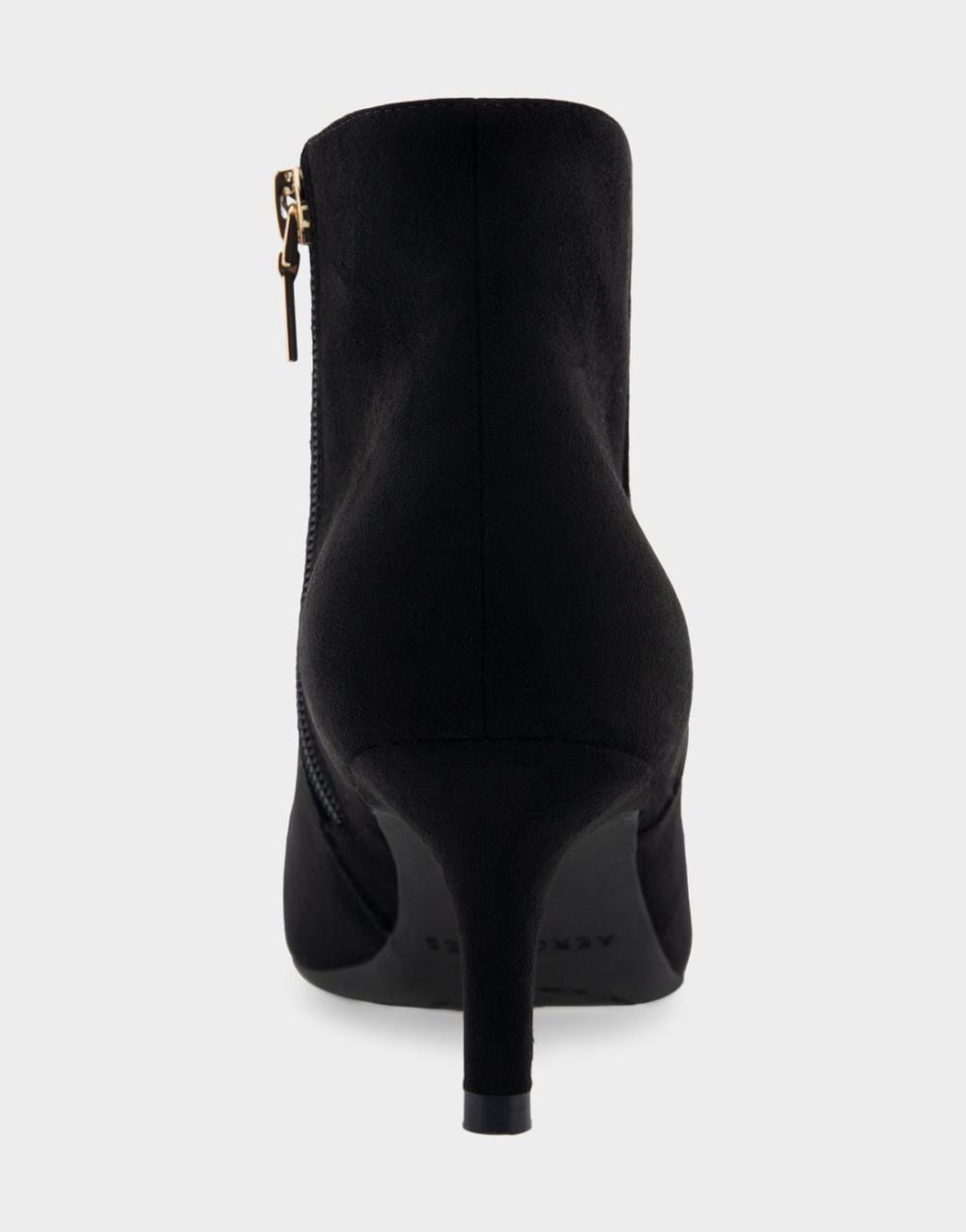 Women's | Edith Black Faux Suede Kitten Heel Ankle Boot