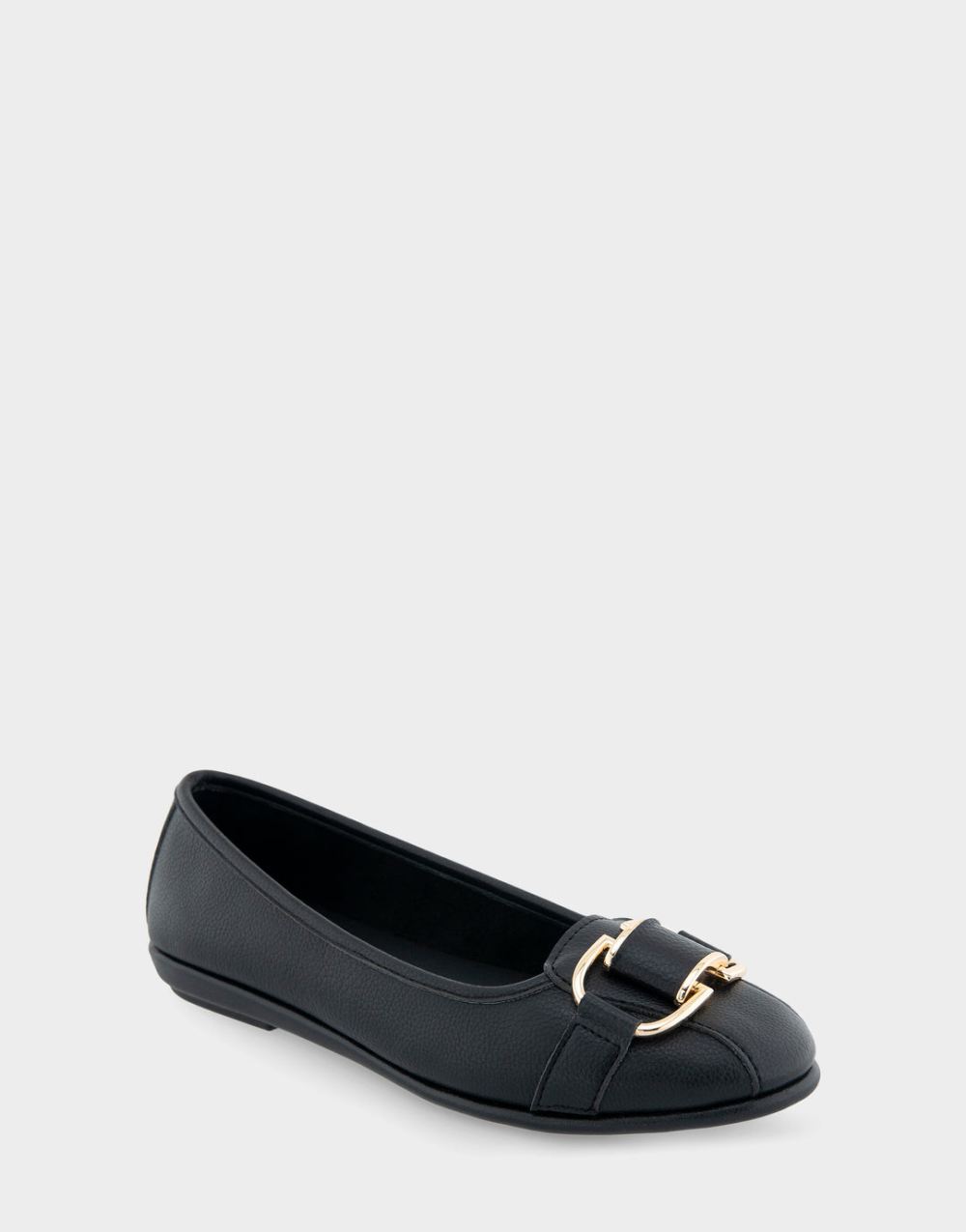 Women's | Bentley Black Faux Leather Ornamented Flat